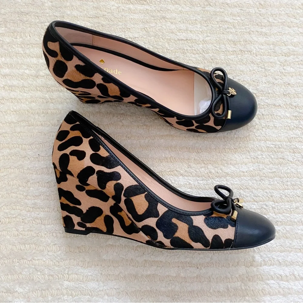 NWT Kate Spade Kacey leopard wedges